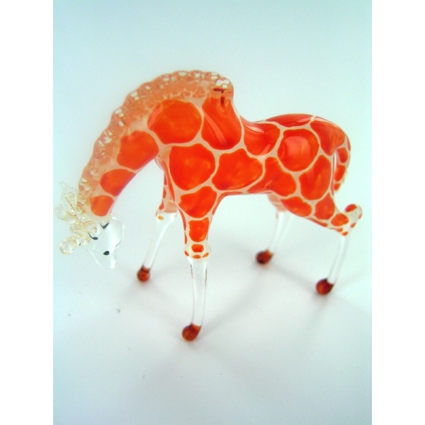 Giraffe aus Glas - Figur Braun Orange - Glastier-T-03 - s