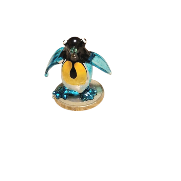 Glasfigur Pinguin Blau - Miniatur