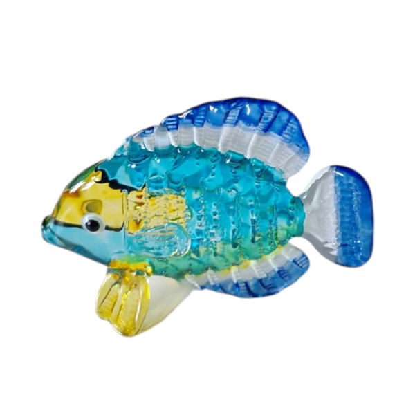 Zierfisch Blau Grün - Glas Figur Korallenfisch