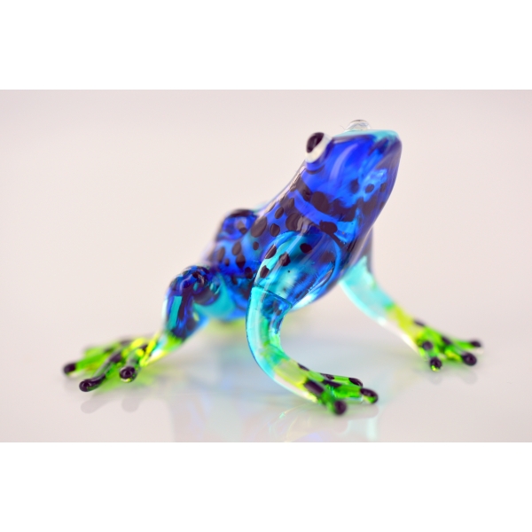 Frosch - Frog -Glasfigur-Glastier-T-01-blau