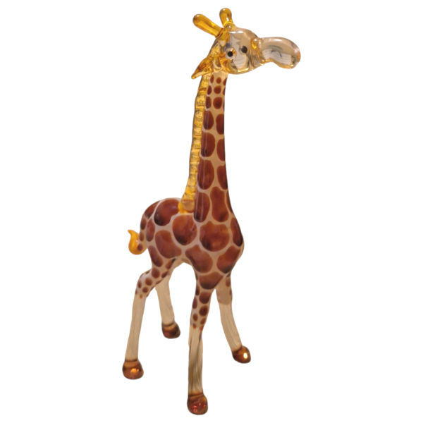 Stehende Giraffe aus Glas Braun - Braune Glasfigur t-02