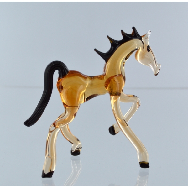 Pferd aus Glas, Glastier aus Handarbeit Glasfiguren Bastick