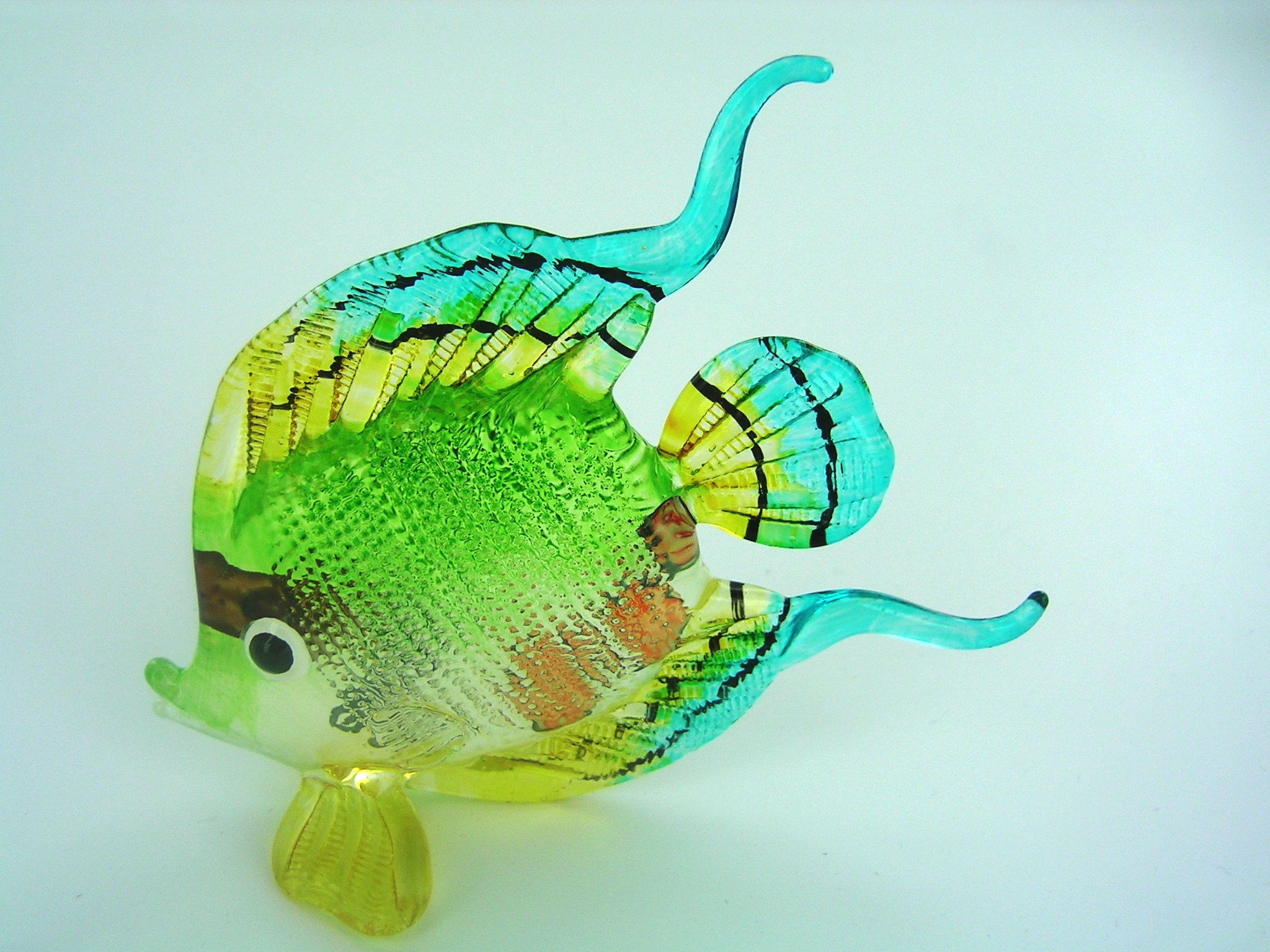 | | Tiere Glasfiguren Bastick Grün Kamm - Glastiere Glasfisch-Glasfigur-Glastier-T-112-Groß Glasfiguren mit gelb Meerestiere Fisch-Bunter Aus - Fische | Große & aller | Korallenfisch Welt
